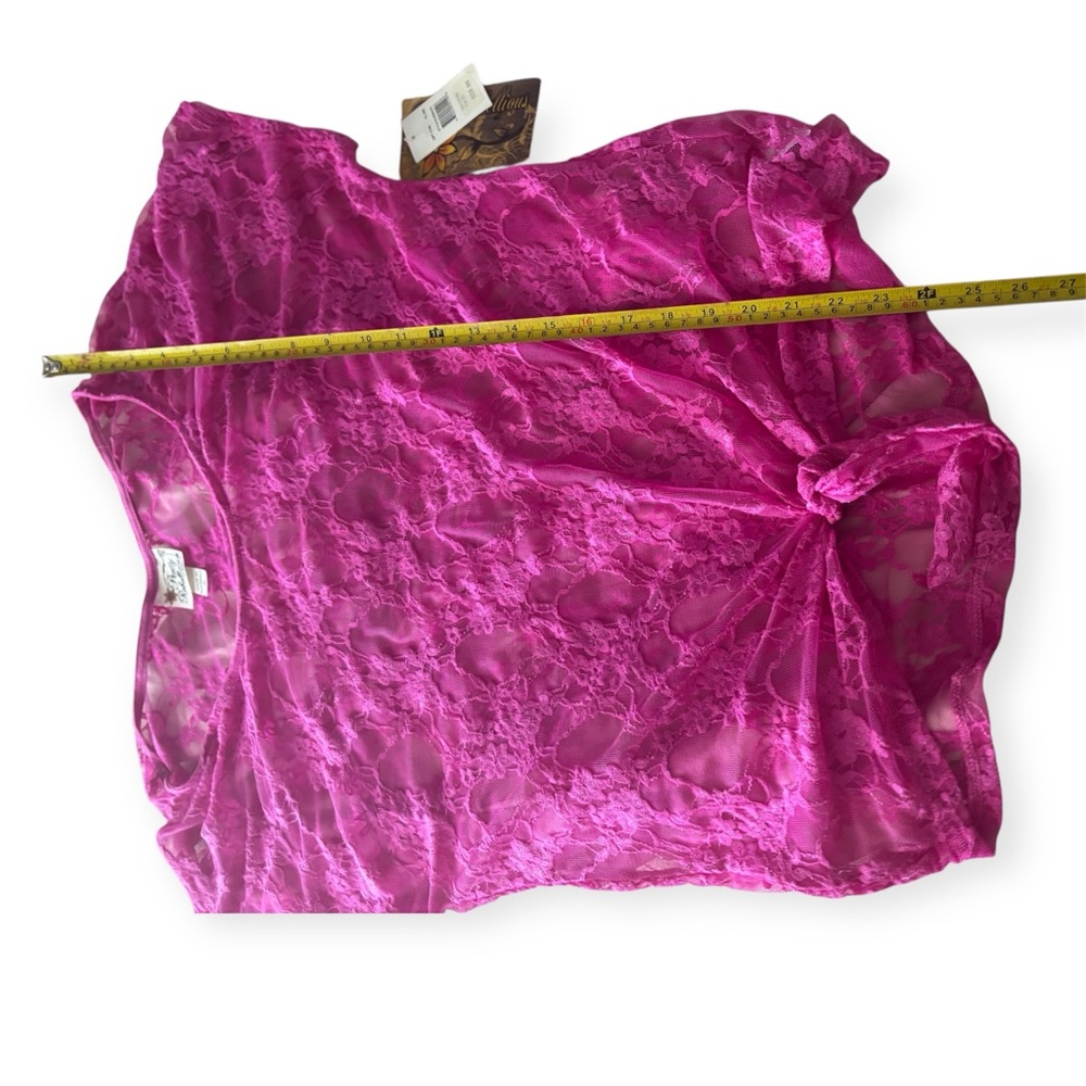 Pink Lace Tie-Front Top NWT - Picture 7 of 7